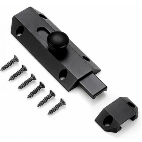 1 loquet de verrouillage de sécurité avec boulon en laiton épais pur, loquet de porte robuste, noir