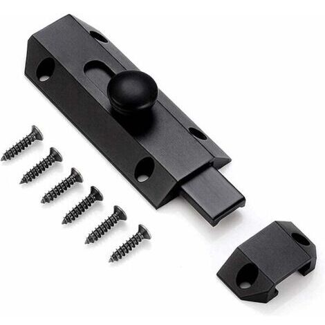 1 Loquet de verrouillage de sécurité avec en laiton épais pur, loquet de portail ultra résistant, noir