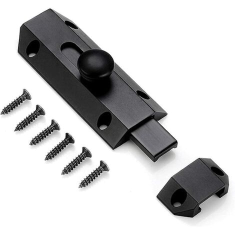 1 Loquet de verrouillage de sécurité avec en laiton épais pur, loquet de portail ultra résistant, noir