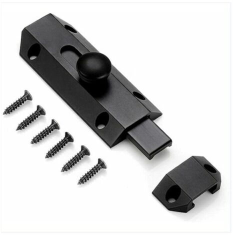 1 Loquet de verrouillage de sécurité avec targette en laiton épais pur, loquet de portail ultra résistant, noir