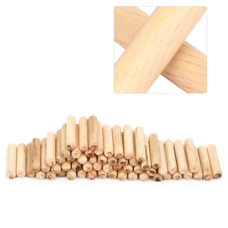 1 lot de 10 chevilles en bois rainurées pour menuiserie et bricolage (diamètre 10 mm, longueur 50 mm)