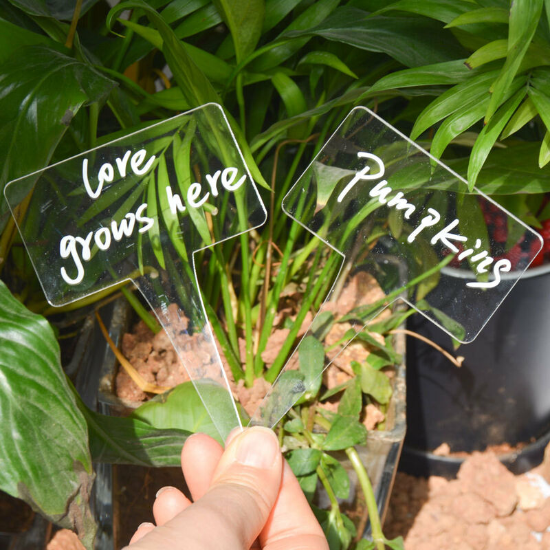 Linghhang - 1 lot de 12 étiquettes pour jardinières - rectangulaires, étiquettes en plastique, plantes miniatures, panneaux pour plantes potagères,