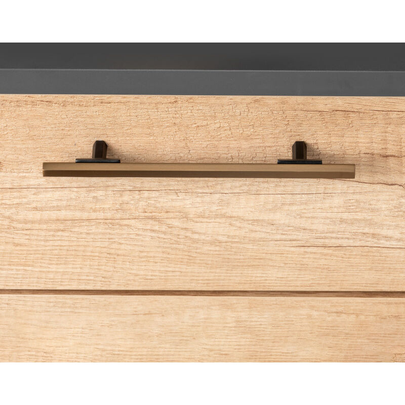 Emuca 9176208 Lot de 5 poignées pour meubles Riad, L168mm, entraxe 128mm, Aluminium, Bronze