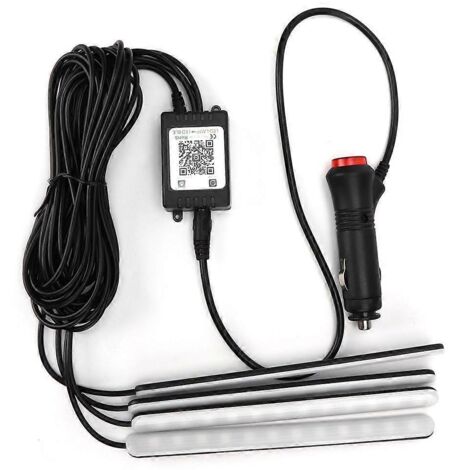 1. Lot de 4 bandes lumineuses LED RGB pour intérieur voiture, contrôle par application et télécommande, lampe décorative avec adaptateur allume-cigare, musique synchronisée. (137 caractères)