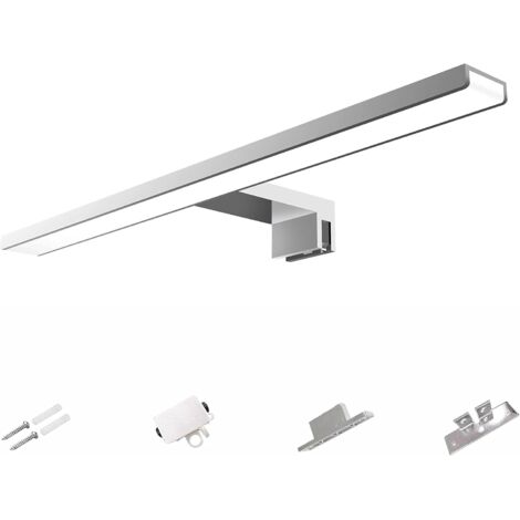 1 Lumière Miroir LED 400mm IP44 Aluminium Chromé Salle De Bain