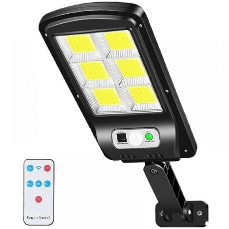 1 luz solar para exteriores, 6000 lm, LED, farola, luz solar, reflector, sensor de movimiento, 3 modos, IP67, resistente al agua, para jardín, garaje, patio, escaleras y terraza.