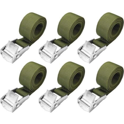 1 m Spanngurte – 6er-Pack kurze Ratschengurte mit 25-mm-Schnalle, Tragkraft 250 kg, Fahrradträgergurt, Motorradgurt, extrem robust