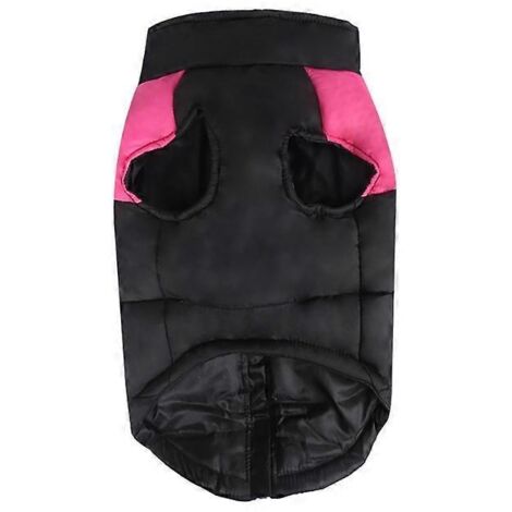 1. Manteau d'hiver pour chien, veste bloc de couleur coupe-vent, combinaison de neige pour chien, 5XL, rouge rose.