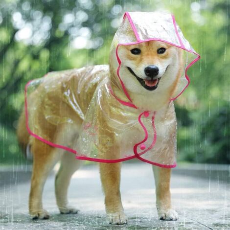 1 Manteau pour chien, imperméable PVC transparent, réglable avec capuche, protection pluie boue, petite taille chat