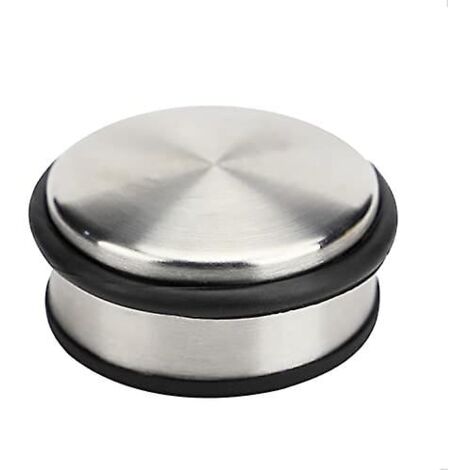 1 massiver Türstopper aus Edelstahl. Modern gestalteter, robuster Bodentürstopper mit Gummiring