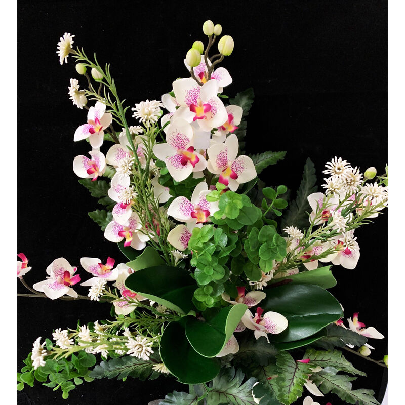 Plateau orchidée phalaenopsis artificiel pour compositions couleur au choix 42CM