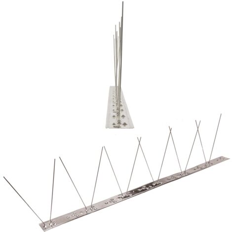 PESTSYSTEMS 1 Meter (2 x 0,5m) Taubenspikes 1-reihig auf V2A-Flexleiste - hochwertige Lösung für Vogelabwehr Taubenabwehr Edelstahl Spikes