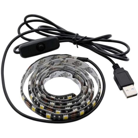 1 mètre 5050 Lampe à goutte avec bande lumineuse à LED USB 5V (Color : Warm white)