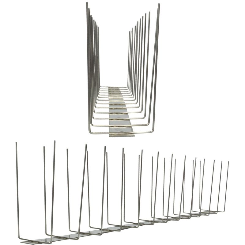 

1 metro de Púas antipalomas V2A-Titan con base de acero inoxidable - 2-hileras de Púas antipalomas la solución de calidad para el control de aves
