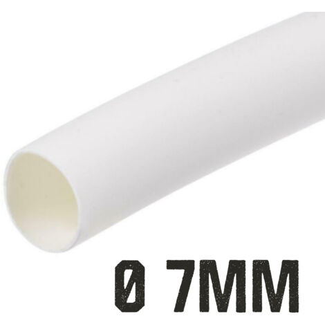 1 Metro Tubo Guaina Termorestringente Diametro 7mm Colore Bianco