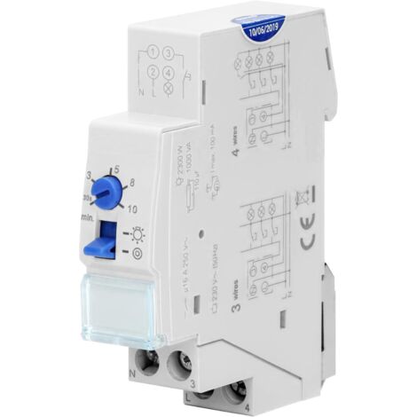 1 - Minuterie Escalier - Programmateur Électrique - Installation 3 Ou 4 Fils - Compatible LED Max 2300 W - Pour Couloir Et Hall - Blanc - 1 Module