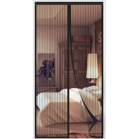 1 Moustiquaire Porte,80x210cm,Fermeture Automatique,Magnétique,Polyester,Patio Balcon