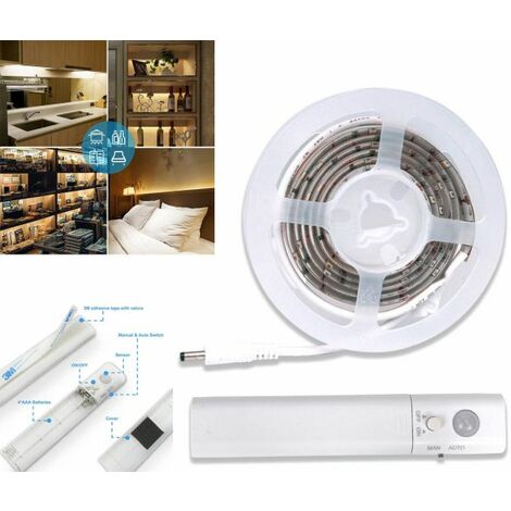 1 MT STRISCIA LED CON SENSORE DI MOVIMENTO LUCE BIANCA 6000K ARMADI LETTO