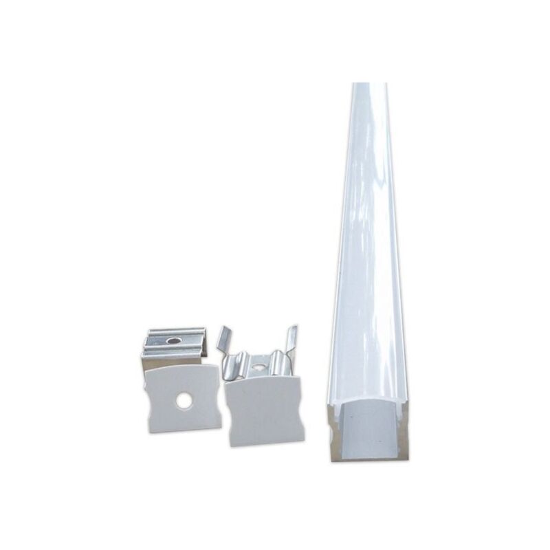 

1 mtr Perfil Aluminio superficie 19x19mm para tira led 220v