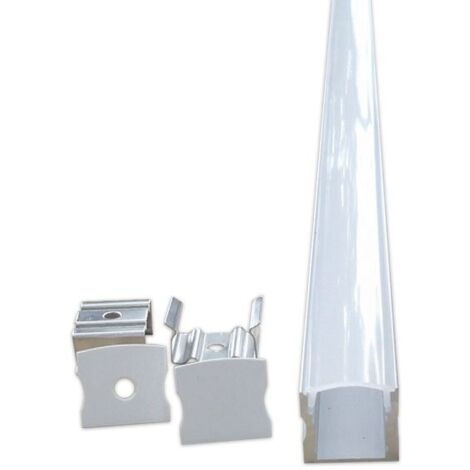 1 mtr Perfil Aluminio superficie 19x19mm para tira led 220v