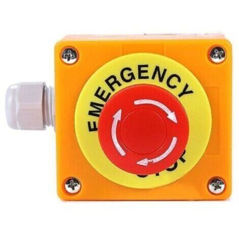 1 No 1 Nc 10a 660v Bouton-poussoir d'arrêt d'urgence Station de commutation champignon rouge