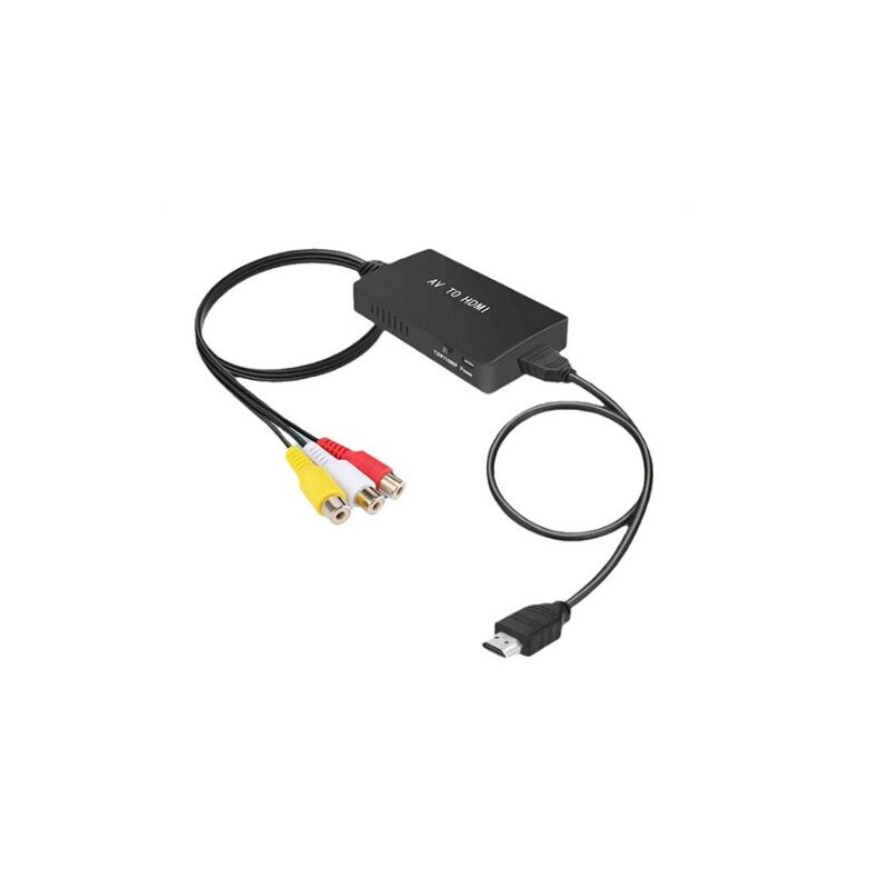 1 noir Adaptateur rca vers hdmi, convertisseur av vers hdmi, entrée rca, Sortie vidéo, Adaptateur Audio pour Sky/DVD/STB pour l'affichage sur hdtv