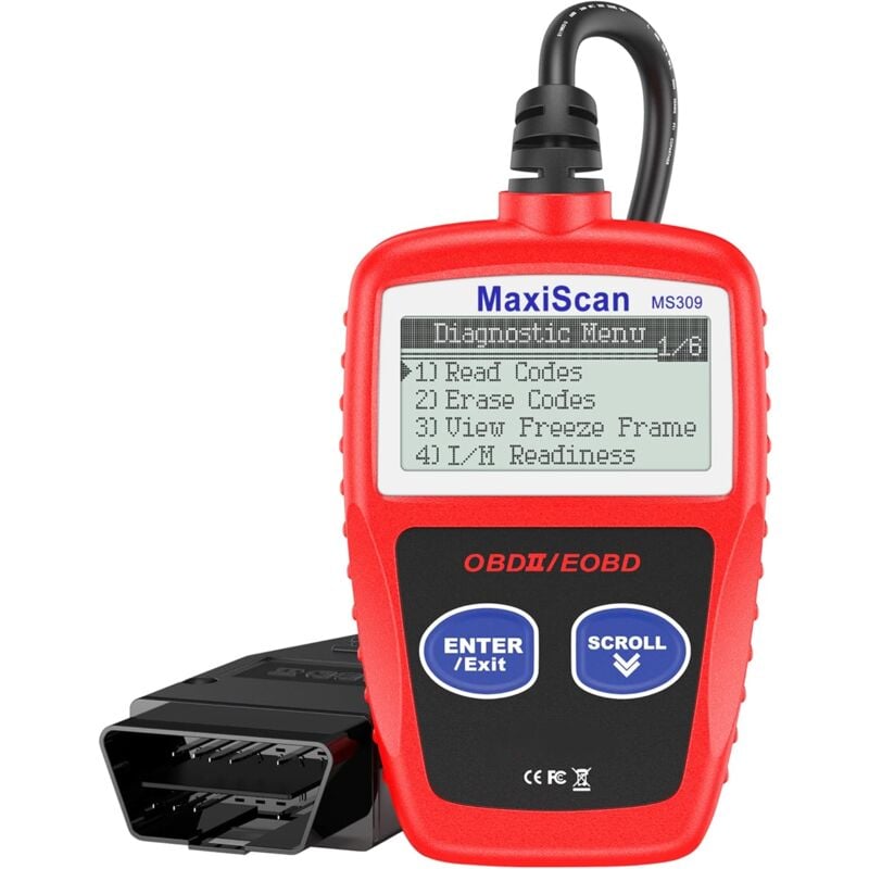 1 outil de diagnostic MS309 CAN OBDII Scanner OBD2 – Outil d'analyse pour vérifier le voyant moteur (rouge)