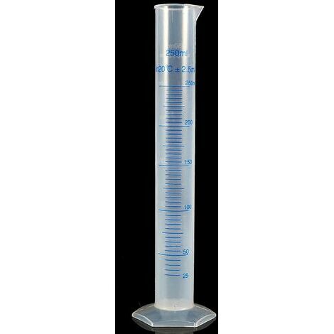 1 outil de mesure de laboratoire, cylindre de mesure en plastique de 250 ml, tube à échelle de bande, équipement de laboratoire chimique