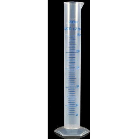 1 outil de mesure de laboratoire, cylindre de mesure en plastique de 250 ml, tube à échelle de bande, équipement de laboratoire chimique