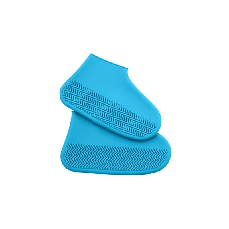 1 Paar (2 Stück/Set) Unisex wasserdichte Silikon-Überschuhe Schuhfarbschutz Outdoor-Regenstiefel regnerischer Tag wiederverwendbare Überschuhe Blau m | 08718982282032