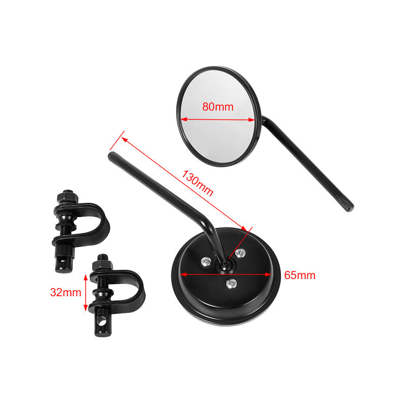 1 paar 22-25mm Motorrad Lenker Rückansicht Spiegel Runde Konvexen Clip-Auf Retro für Harley Honda chopper Cruiser Cafe Racer,Black | 04537370344060 1 paar 22-25mm Motorrad Lenker Rückansicht Spiegel Runde Konvexen Clip-Auf Retro für Harley Honda chopper Cruiser Cafe Racer,Black | 04537370344060