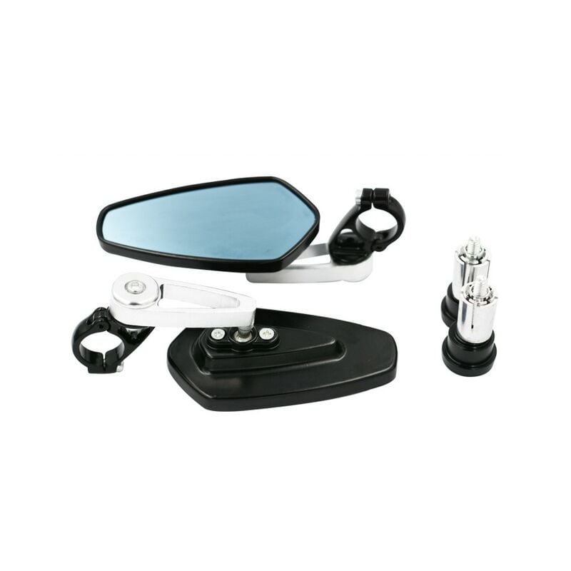 1 paar 7/8 „22mm Universal Motorrad Aluminium Rückansicht Schwarz Griff Bar End Side Rückspiegel,Black | 04537370349461