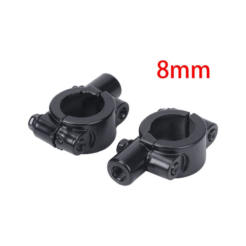 1 paar 8mm 10mm Schwarz Motorrad Rückspiegel Lenker Spiegel Halterung Adapter Clamp Basis Universal Motorrad Spiegel Montieren,8MM | 04537370351433