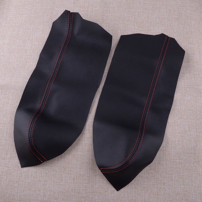 1 paar Auto Tür Armlehne Deckel Panel Abdeckung Trim Haut Oberfläche Fit für Toyota Prius 2004 2005 2006 2007-2009 schwarz mit Rot Sewing | 04537371418739