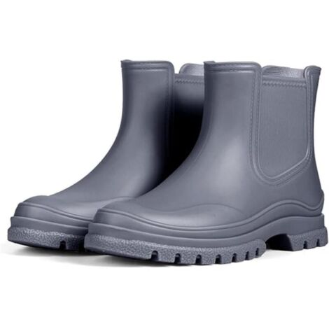 1 Paar Damen Regenstiefel Grau Größe 37 wasserdichte Gummistiefel rutschfeste Gartenstiefel