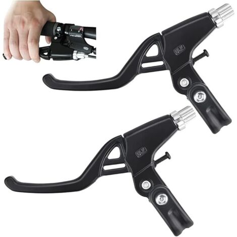 1 Paar Fahrradbremshebel aus Aluminiumlegierung, schwarze Rennrad-Bremshebel, Mountainbike-Bremshebel für Lenker mit 22 mm Durchmesser