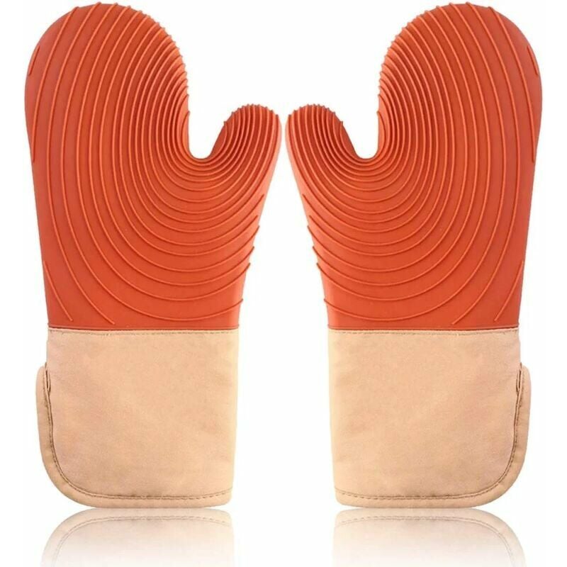 1 Paar hitzebeständige Ofenhandschuhe, rutschfeste Silikon-Ofenhandschuhe, Baumwolle, isolierte Ofenhandschuhe für Küche, Pizza, Grill, | 07634066183495 1 Paar hitzebeständige Ofenhandschuhe, rutschfeste Silikon-Ofenhandschuhe, Baumwolle, isolierte Ofenhandschuhe für Küche, Pizza, Grill, | 07634066183495