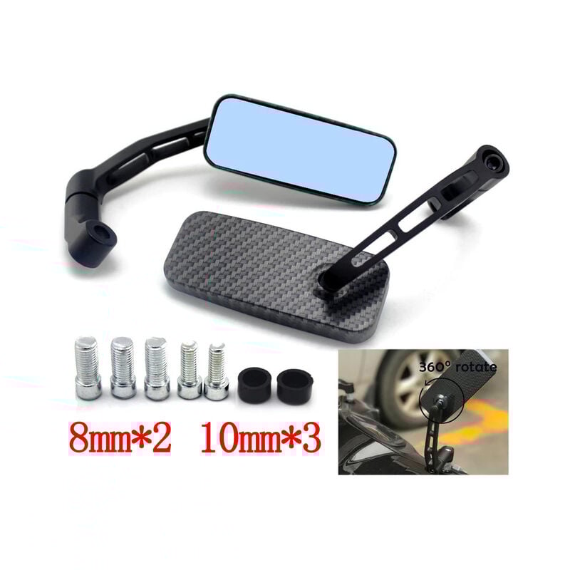 1 paar Motorrad Carbon Fiber Spiegel Roller E-Bike Rückspiegel Electrombile Zurück Seite Konvexen Spiegel 8mm/10mm,Carbon | 04537370605192 1 paar Motorrad Carbon Fiber Spiegel Roller E-Bike Rückspiegel Electrombile Zurück Seite Konvexen Spiegel 8mm/10mm,Carbon | 04537370605192