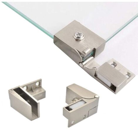 1 Paar rahmenlose Glastürscharniere, seitlich eingebaute Glasschranktüren, Duschscharniere, Ersatzteile für Glasschränke und Glastüren für Möbel.