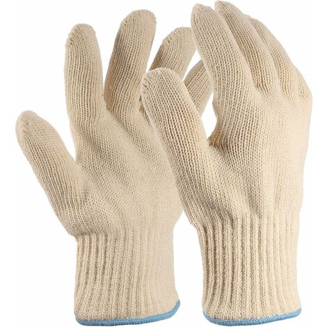 1 Paar robuste, große, hitzebeständige Ofenhandschuhe mit Fingern, hitzebeständige, dick gestrickte Baumwollhandschuhe für Heißluftfritteuse, Grill, Gartenhandschuhe für Männer, Küchenhandschuhe