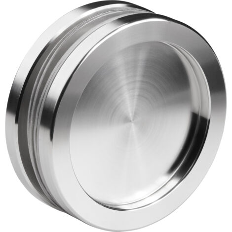 1 Paar Schiebetürgriff RANA Ø 64 mm Edelstahl gebürstet für Glastüren