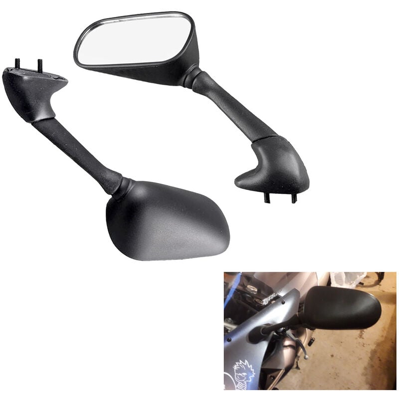 1 paar Schwarz Motorrad Rückspiegel Seite Spiegel für Yamaha yzf R6 YZF-R6 2001 2002 2003 | 04537370357053