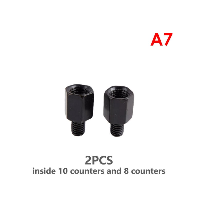1 paar Schwarz Motorrad Spiegel Adapter 10MM 8MM Rückspiegel Umwandlung Bolzen Im Uhrzeigersinn Anti-uhr Rechts Links gewinde,A7 | 04537370357244