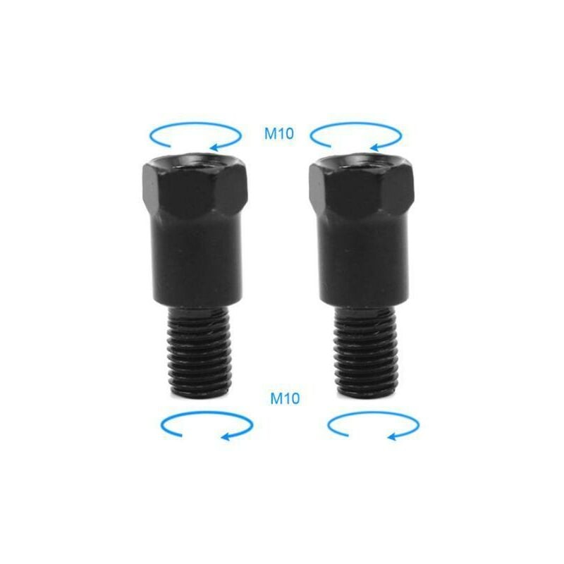 1 paar Schwarz Silber Motorrad Hinten Spiegel Adapter M10 10MM Im Uhrzeigersinn Anti-im uhrzeigersinn Rechts Links hand gewinde Ändern | 04537370524127