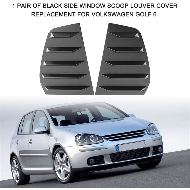 1 Paar schwarze Seitenfenster Scoop Louver Cover Ersatz für Volkswagen Golf 6,Stil 2 - Stil 2