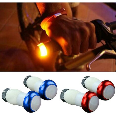 1 Paar Sicherheit Radfahren Fahrrad Blinker Lenkerendstecker Led Rotlicht Lampe Magnetisch Xr-hot,Blau.