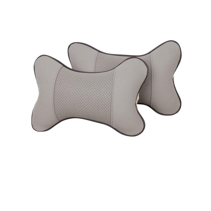 1 paar Universal Auto Hals Kissen pu Leder Atmungsaktive Mesh Auto Auto Neck Rest Kopfstütze Kissen Kissen Auto Innen Zubehör,Polen,2PCS Gray | 04537370288302