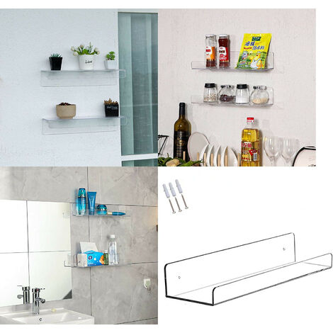 Acrylic Bathroom Shelves 1Pack Clear Shower Floating Shelf w