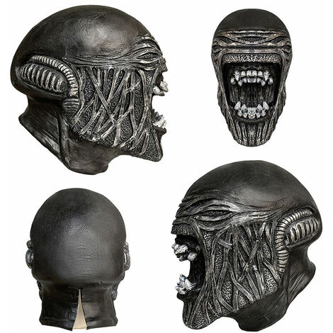 1 pack de masques Aliens Vs Predator, Alien vs. Film de masque de prédateur entourant le casque de masque de latex cosplay, masque d'halloween, décoration d'halloween, masque de chien ali