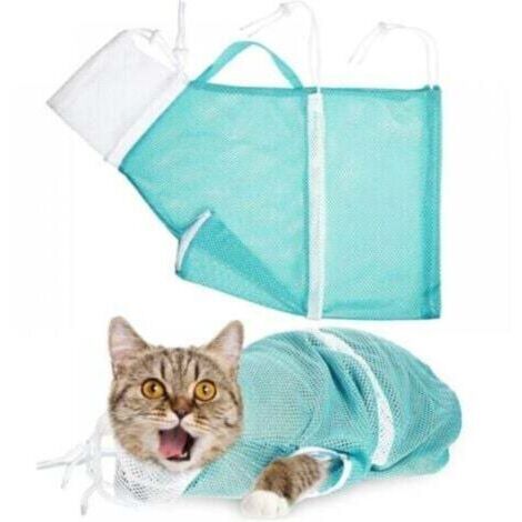 [1 PACK] Filet de Bain pour Chat, Flexible et Réglable (60x30cm) - Vert et Blanc